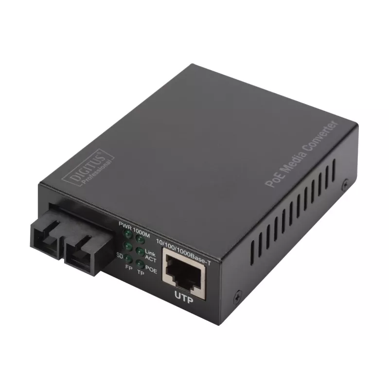 Digitus Gigabit PoE medijos keitiklis, RJ45 / SC, SM, PSE