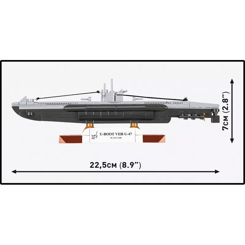 Cobi U-47 T.VIIB 1:300 povandeninio laivo modelio rinkinys