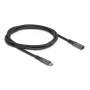 DeLOCK USB prailginimo kabelis USB Type-C kištukas į lizdą 10 Gbps 1 m pilkas metalinis