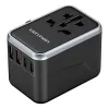 Vention kelioninis maitinimo adapteris FJFB0 65W — 2× USB-C PD/PPS, 2× USB-A (QC/BC), HDMI išvestis, aliuminis/juodas