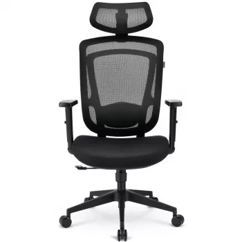 Biuro kėdė Sharkoon OfficePal C10 — juoda, ergonomiškas dizainas, reguliuojamas aukštis
