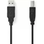 Nedis USB kabelis | USB 2.0 | USB-A kištukas | USB-B kištukas - 10 W | 480 Mbps | nikeliuotas | 1,00 m | Apvalus | PVC | Juoda | Etiketė