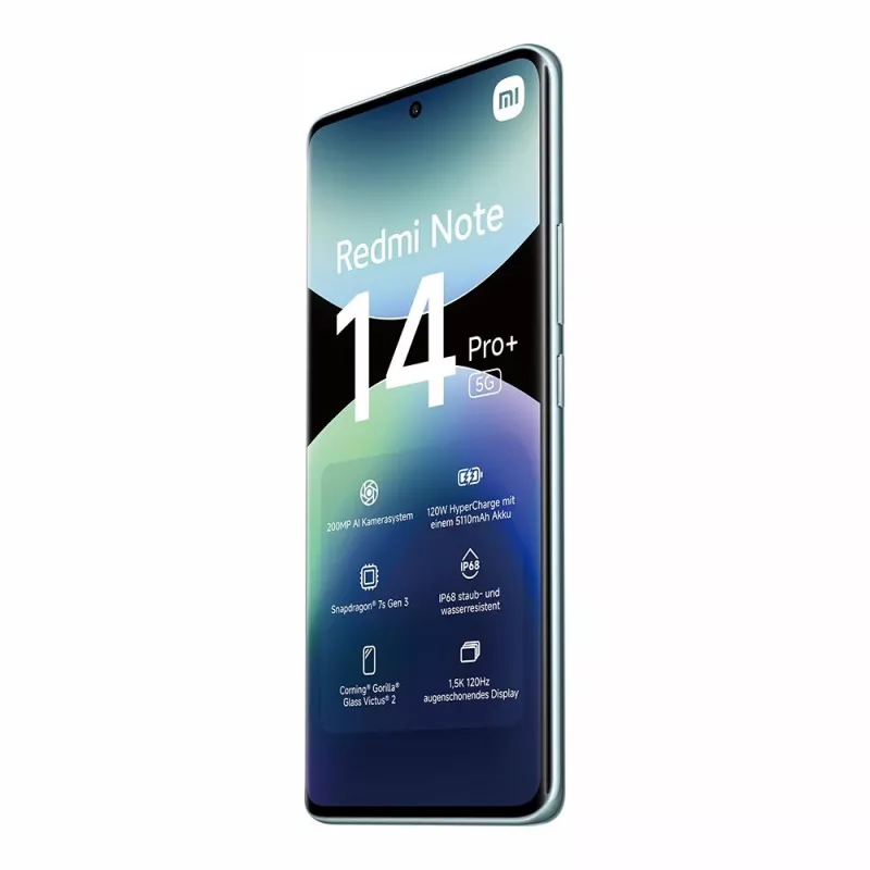 Išmanusis telefonas Xiaomi Redmi Note 14 Pro+ 5G — 6,67 col. AMOLED, 8 GB RAM, 256 GB, 200 MP, IP68, 5110 mAh