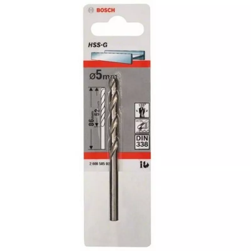 Sraigtinis grąžtas Bosch Metal HSS-G DIN 338 5 mm