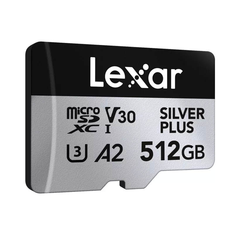 Flash atmintinė Lexar 512 GB UHS-I microSDXC Sidabrinė PLUS