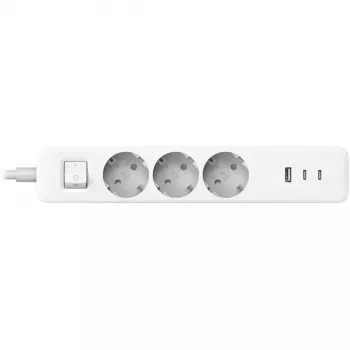 Maitinimo šakotuvas Xiaomi BHR07UKEU — 3 kintamosios srovės lizdai, F tipas, 250 V, 1,4 m laidas, baltas