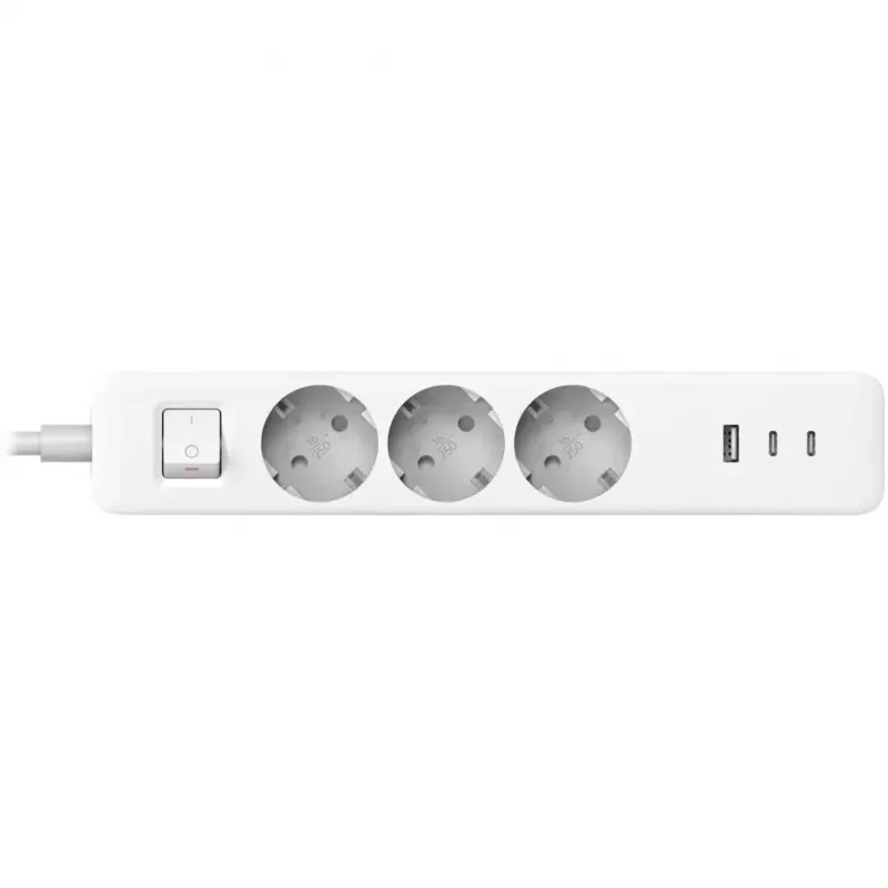Maitinimo šakotuvas Xiaomi BHR07UKEU — 3 kintamosios srovės lizdai, F tipas, 250 V, 1,4 m laidas, baltas