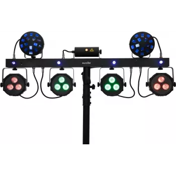 LED PAR šviestuvas EUROLITE KLS Laser Bar Next FX 51741094 — kompaktiškas scenos apšvietimas su integruotais lazerio efektais