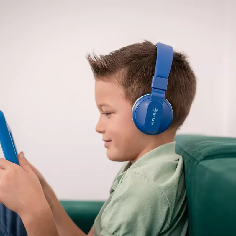 Ausinės Tellur Buddy Bluetooth ant ausies dedamos ausinės mėlynos