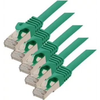 S/CONN RJ45-RJ45 tinklo kabelis žalias Cat7 S/FTP ShiverPeaks 75511-0.5G-SET5