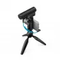 Sennheiser MKE 400 Mobile Kit – kondensatorinis superkardioidinis mikrofonas su žemųjų dažnių filtru ir Manfrotto trikoju