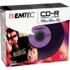 EMTEC Vinyl Look - 10 x CD-R - 700 MB (80 min.) 52x - mėlyna, geltona, alyvinė, žalia, rožinė - plonas jewel dėklas