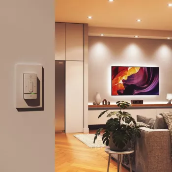 Belaidis išmanusis jungiklis Nanoleaf N4400C02-1BUT — maitinamas baterijomis, pritaikomas išmaniųjų šviestuvų ir įrenginių valdymas