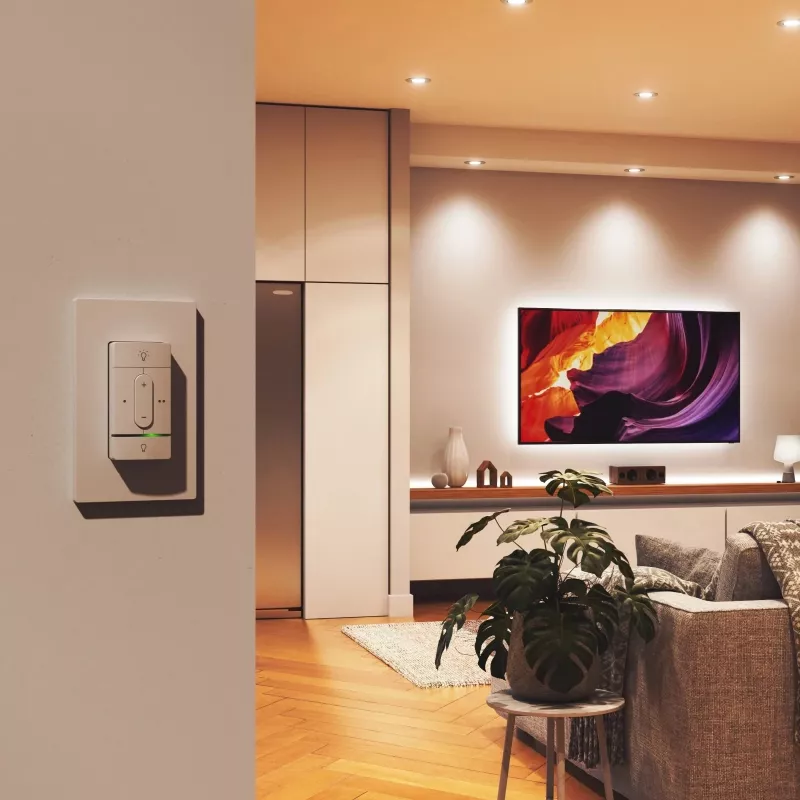Belaidis išmanusis jungiklis Nanoleaf N4400C02-1BUT — maitinamas baterijomis, pritaikomas išmaniųjų šviestuvų ir įrenginių valdymas