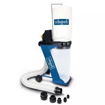 Sausas siurblys Scheppach DC500 — 75 L, 550 W, 1150 m³/h, 2 m žarna, 100 mm skersmuo