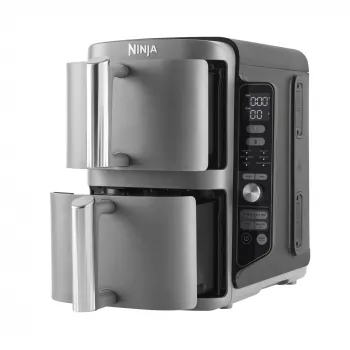 Ninja SL400EU gruzdintuvė Dviguba 9,5 L 2470 W Karšto oro gruzdintuvė Juoda, Pilka