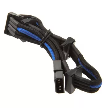 SilverStone 4-Pol-Molex į 4x SATA kabelis, 300 mm - juoda/mėlyna