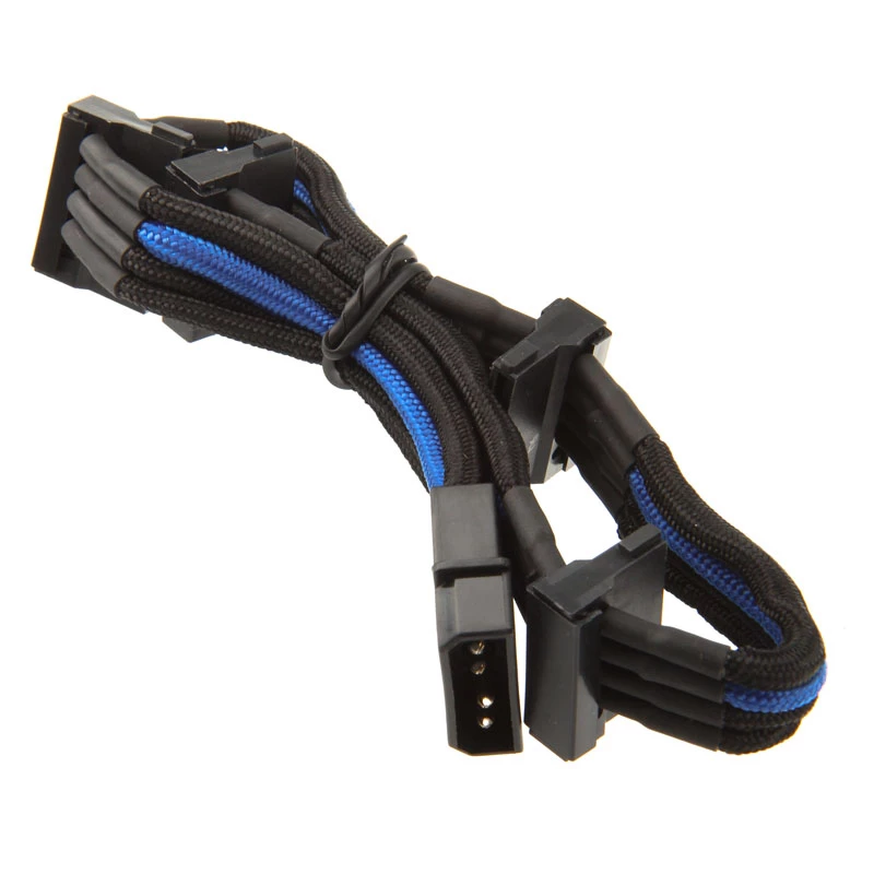 SilverStone 4-Pol-Molex į 4x SATA kabelis, 300 mm - juoda/mėlyna