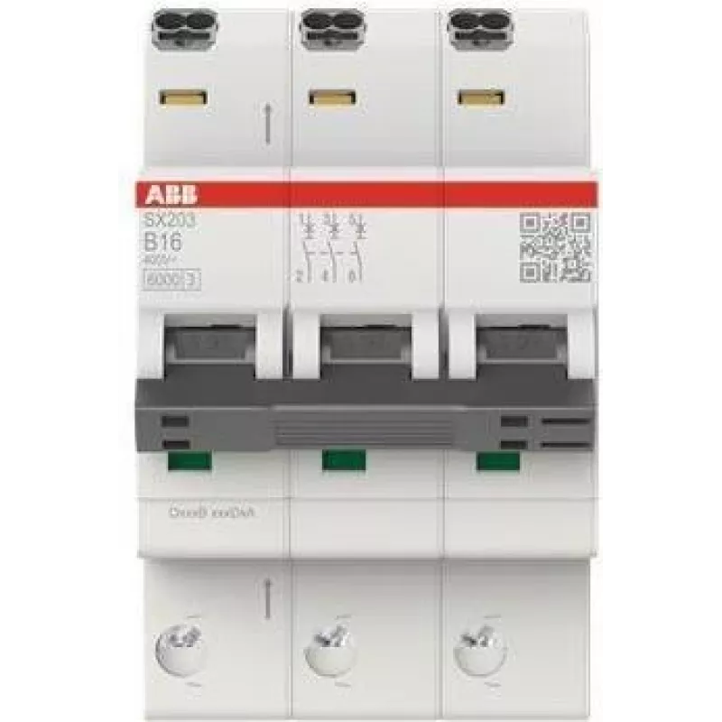 ABB Circuit Breaker SX203-B16 Flexline B-Char.6kA 16A 3P (2CDS253003R0165)