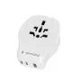 Sieninis kelioninis adapteris GEMBIRD TPA-1A2C20-02-W 20W — 1×USB-A + 2×USB-C, Type G kištukas, 100–250V, baltas