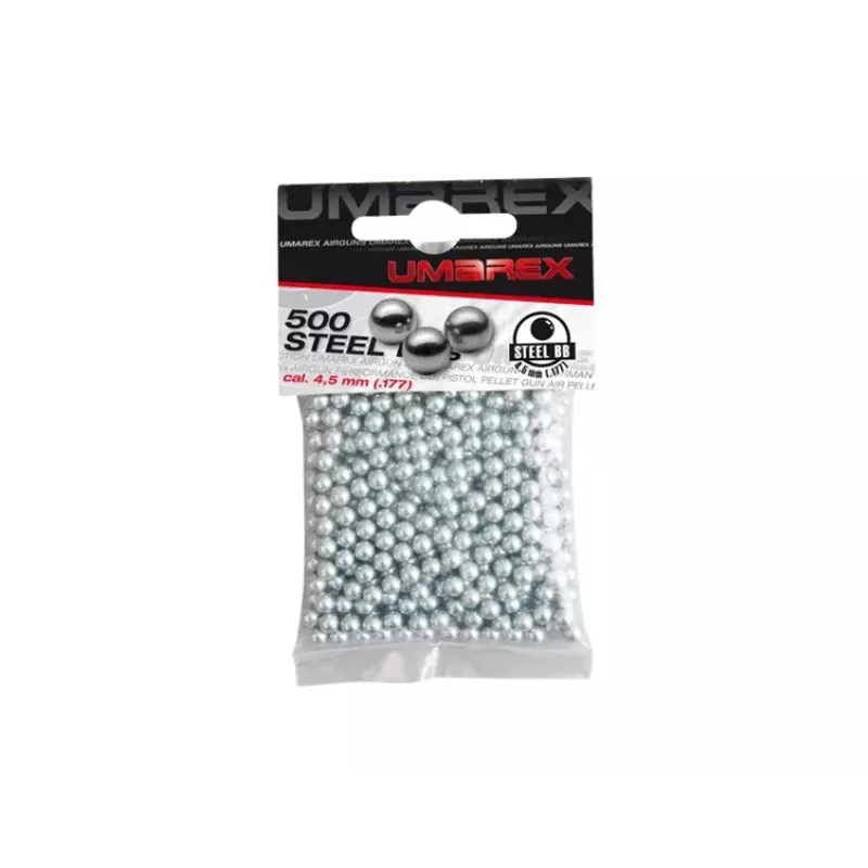 Guminiai šratai UMAREX 4,5 mm plieniniai BB, 0,35 g, 500 vnt.
