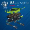 3D dėlionė 158 dalių Lamborghini Huracan EVO žalia