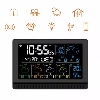 Išmanusis garsiakalbis MANTA MTO200B Windy Juoda — belaidis garso perdavimas per Bluetooth ir Wi‑Fi, su balso asistento palaikymu