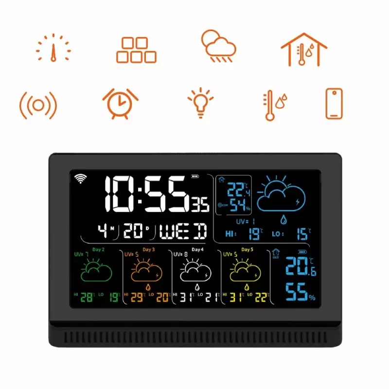 Išmanusis garsiakalbis MANTA MTO200B Windy Juoda — belaidis garso perdavimas per Bluetooth ir Wi‑Fi, su balso asistento palaikymu