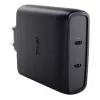 TRUST Maxo 100W 2-Port USB-C GaN Charger — 100 W, 2× USB-C, 20 V max, 2 m kabelis, Juoda