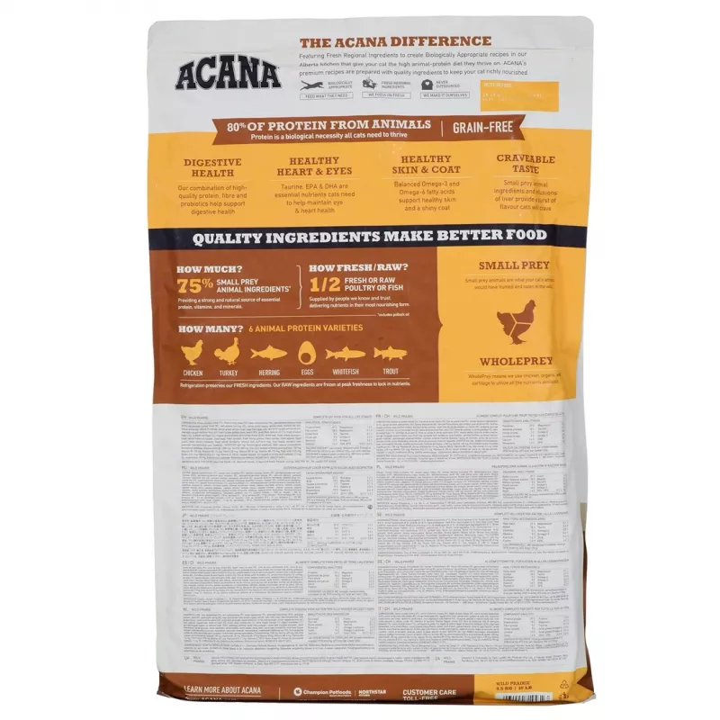 Acana Wild Prairie Cat - sausas kačių ėdalas - 4,5kg