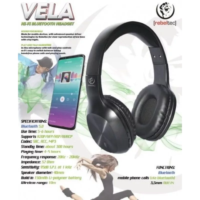 Bluetooth ausinės Rebeltec VELA