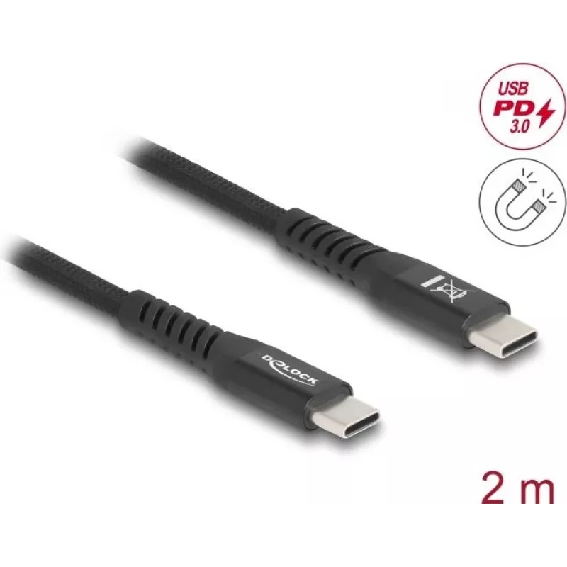 DeLOCK USB laidas USB 2.0 2m USB C juodas 81120