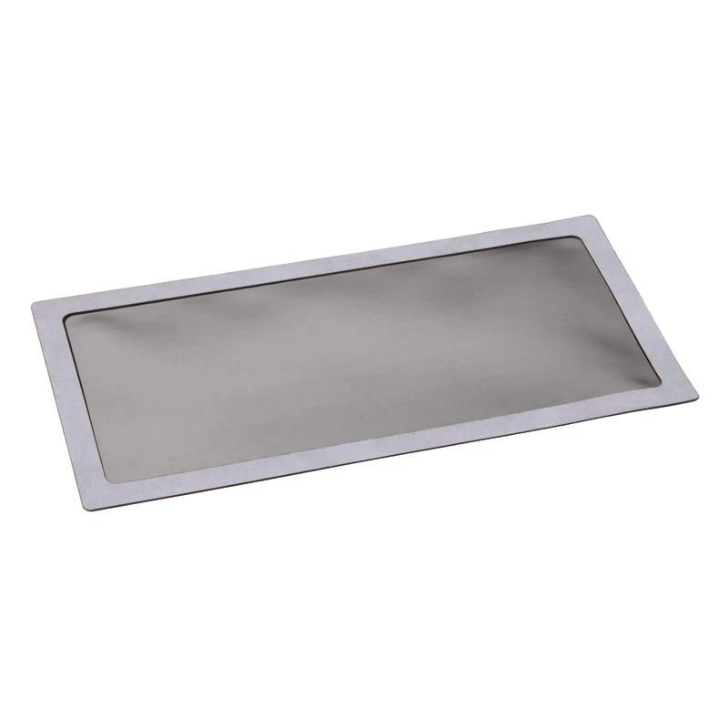 Dulkių filtras DEMCiflex 0323 — pakaitinis kompiuterio dulkių filtras, 125,2 × 248,5 mm, juodas/pilkas