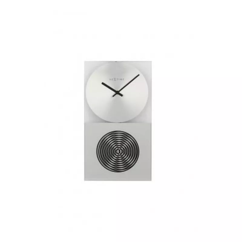 NeXtime klok 3028 OP Laikrodis, 16x30.2 cm, Sieninis, Stiklas, Sidabrinis
