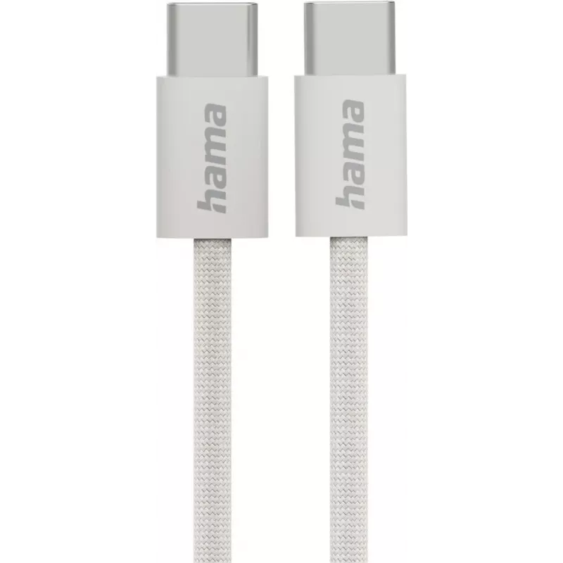Hama Fabric USB laidas USB 2.0 1 m USB C Pilka