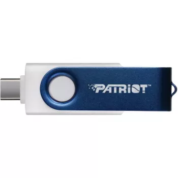 USB atmintukas PATRIOT Xporter X550 128GB, dviguba sąsaja USB-A ir USB-C 3.2 Gen 1, mėlynas/baltas
