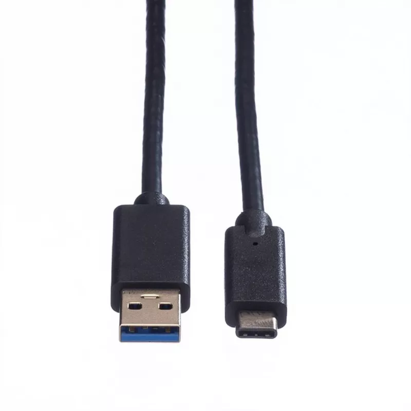 ROLINE - USB kabelis - USB Type C (V) - 9 kontaktų USB Type A (V) - 1 m (USB 3.1) - Formuotas - Juodas (11.02.9011)