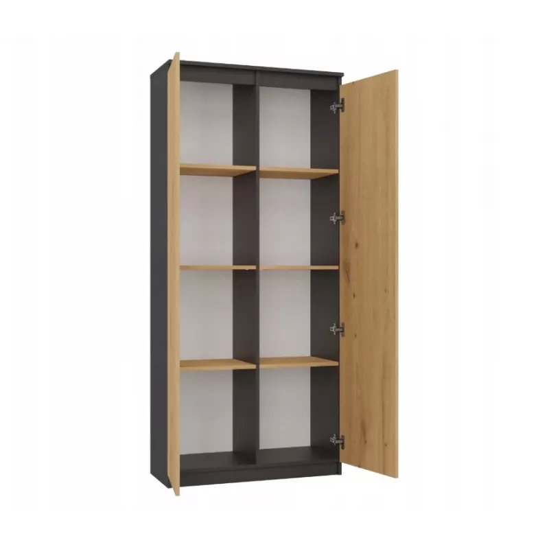 RS-80 HEMN OFFICE SHELVING UNIT, ANTHRACITE/ARTISAN OAK