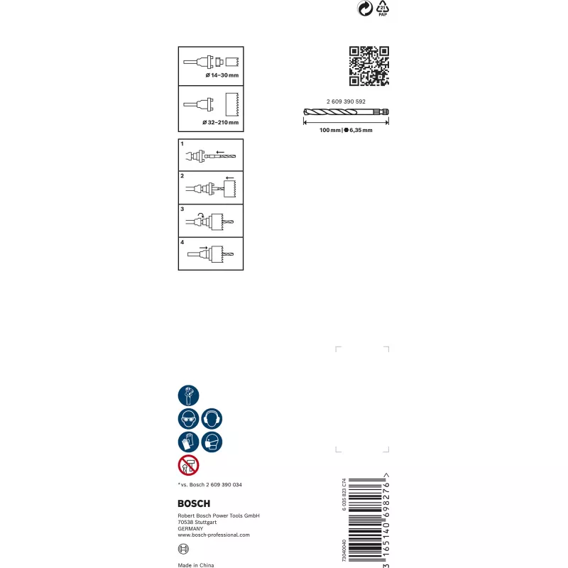 Adapteriai šešiakampis lizdas Bosch Q-Lock 2609390589
