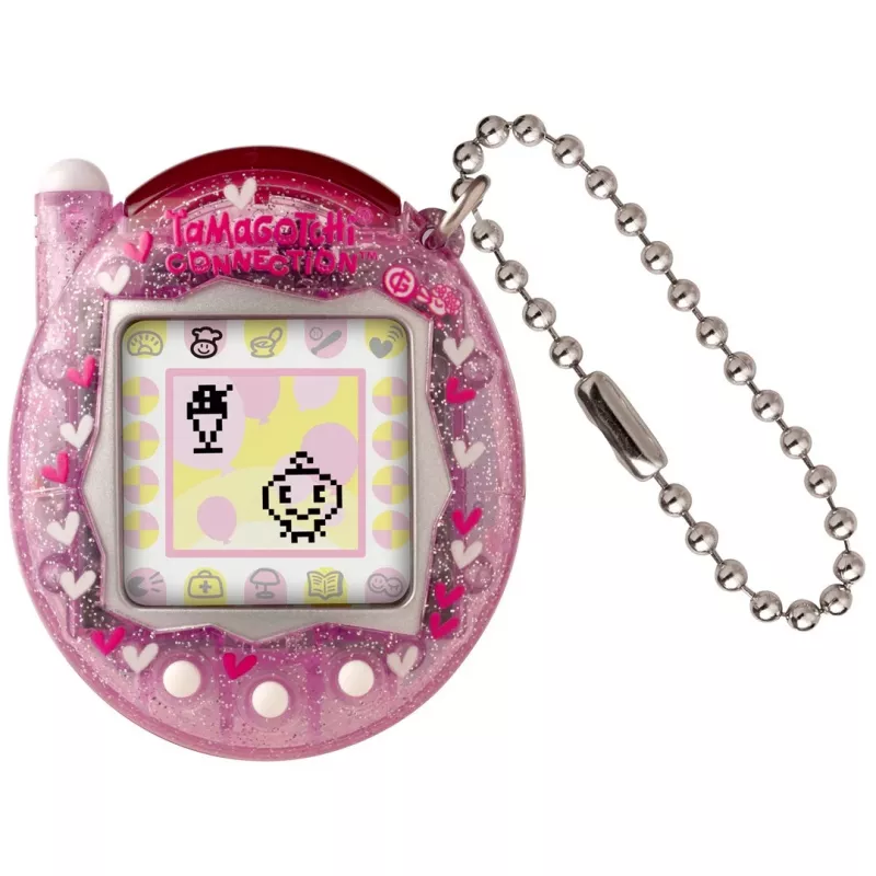 Rankinis skaitmeninis augintinis Bandai Tamagotchi Connection Pink Glitter — virtualus augintinio žaislas