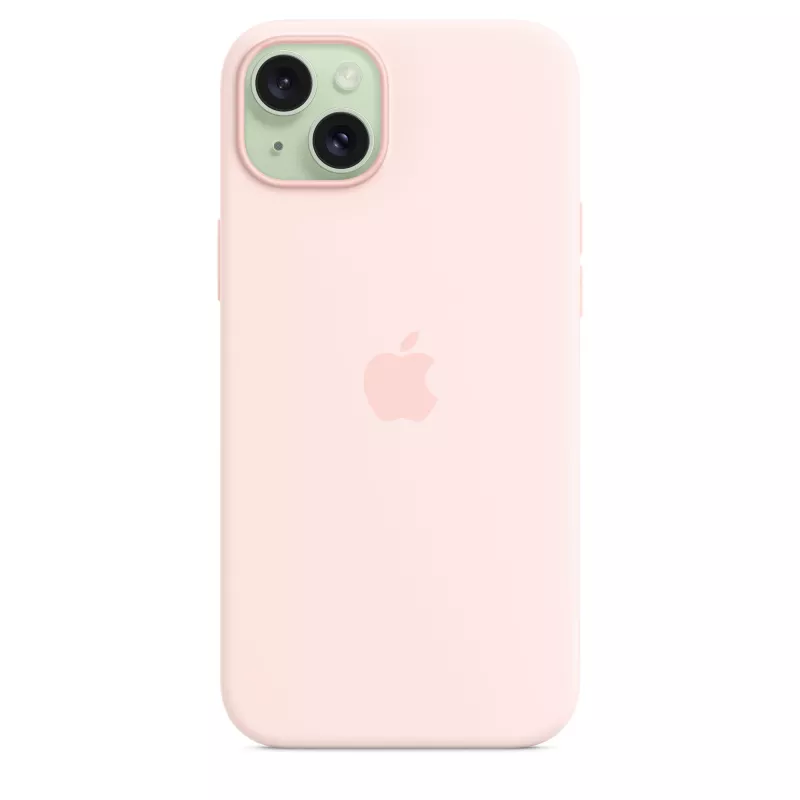 Silikoninis dėklas su MagSafe, skirtas iPhone 15 Plus - šviesiai rožinis
