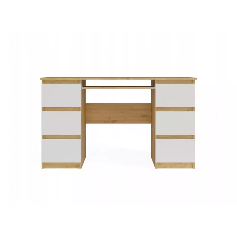 KUBA Rašomasis stalas artisan ąžuolas/baltas komplektas