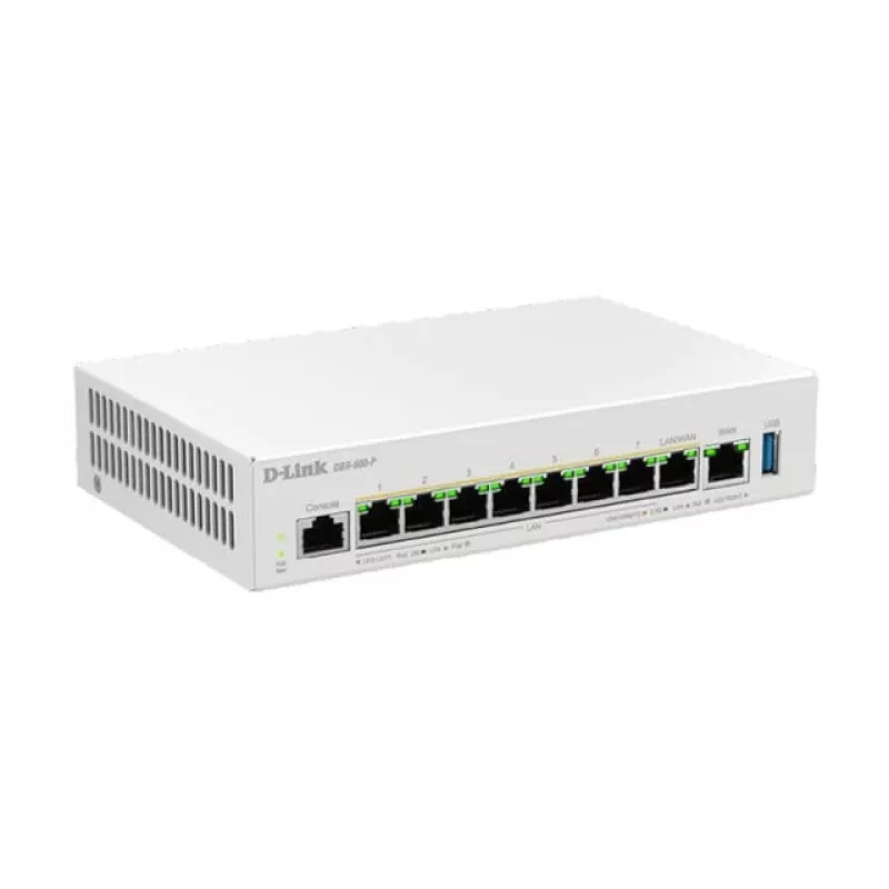 D-Link DBR-600-P/B verslo klasės PoE maršruto parinktuvas, Ethernet WAN, 2,5 Gigabit Ethernet, balta