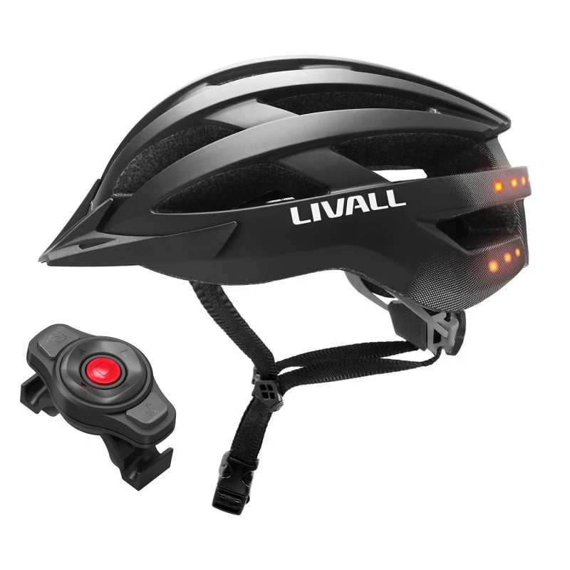 Bluetooth MTB dviračio šalmas 58-62 cm LED/SOS/Intercom juodas