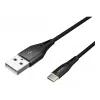 NATEC kabelis USB-C/A 2.0 1m prati led Juoda nylon
