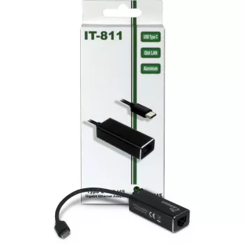 Inter-Tech Argus IT-811 - tinklo adapteris - USB-C - Gigabit Ethernet - juoda (88885438)