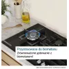Įmontuojama dujinė kaitlentė Bosch Serie 2 POP6B6K30 60 cm, 4 dujų zonos, juoda grūdintas stiklas, sukamieji valdikliai