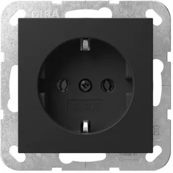 Schuko kištukinio lizdo įdėklas Gira System 55 4188005 moduliniam montavimui, juodas