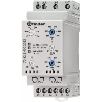 Finder tinklo stebėjimo relė 70.42.8.400.2032 70.42.8.400.2032 Trifazis tinklo stebėjimas (380–415 V kint. sr.), N laido stebėjimas (70.42.8.400.2032)