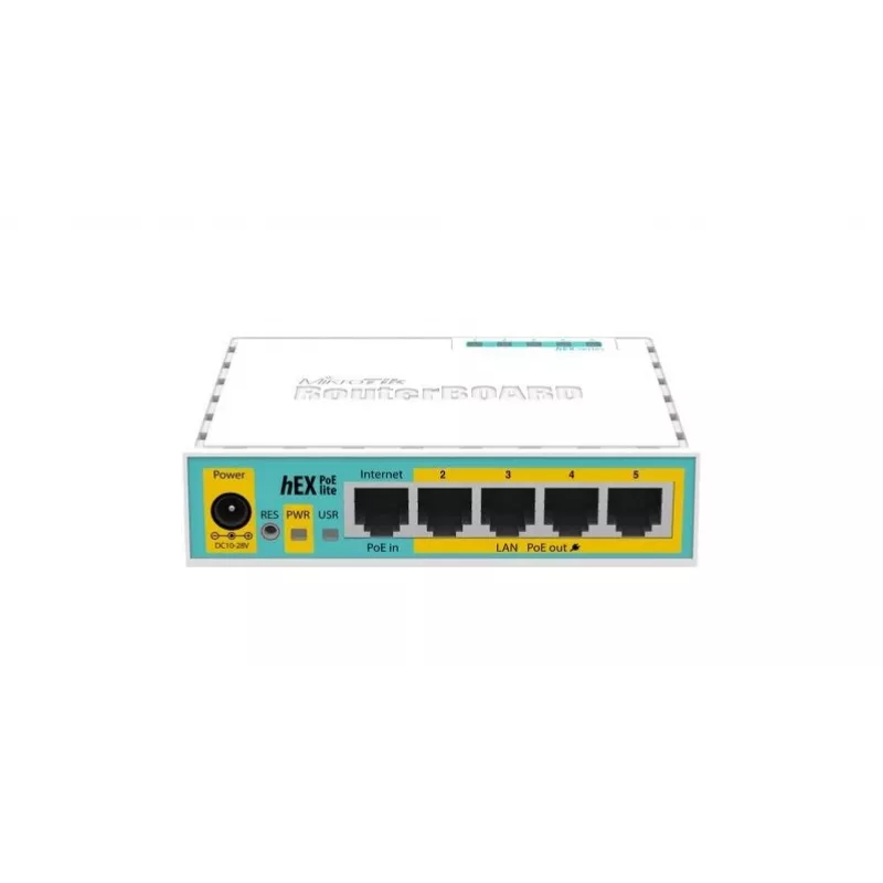 Mikrotik hEX PoE lite laidinis maršrutizatorius Fast Ethernet Baltas